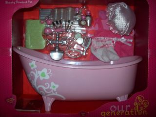   doll slipper tub with beauty products set Pink bathtub spa
