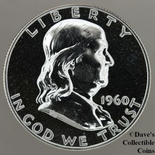 1960 Gem Proof Franklin Silver Half Dollar US Coin #10277022 77