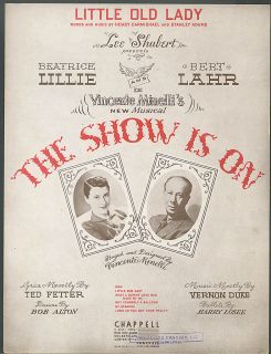   The Show is On with Beatrice Lillie & Bert Lahr. Chappell, NYC