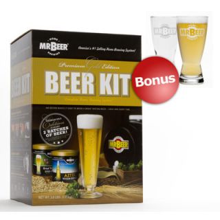 Mr Beer Home Brewing Premium Edition Beer Kit w Bonus Glasses 20635 