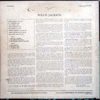 Willis Jackson Cool Gator LP Prestige PR 7172 Orig US 1960 Jazz Mono 