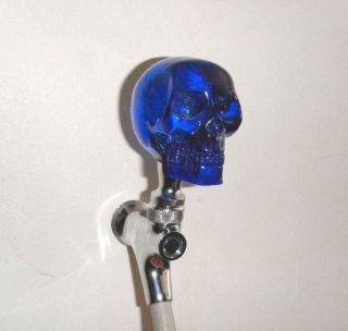 Custom Beer Tap Handle Clear Blue Skull Kegerator Resin Skeleton Head 