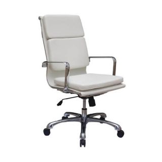 Destra High Back Leather Soft Pad Office Chair White