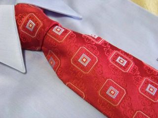 Ike Behar for  Red Squares Tie New $125