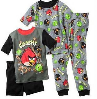 New Boys Angry Birds Fowl Behavior Summer Winter Pajamas Set 4 6 8 10 
