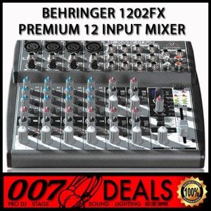 Behringer 1202FX Premium 12 Input 2 Bus Mixer Proffessional DJ Club 