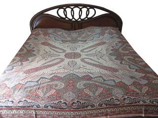   Jamawar Pashmina Bedspread Green Blanket Throw Indian Bedding