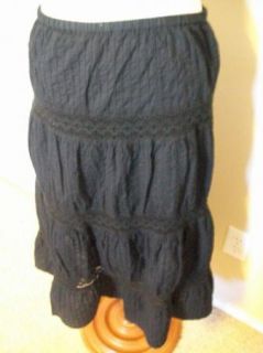 New Ashley B Bernardo Black Tiered Skirt Size Medium