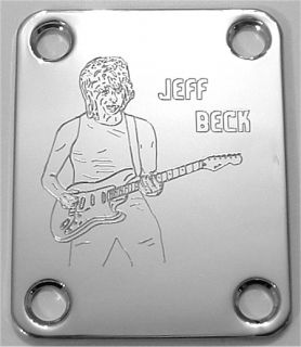   Parts NECK PLATE Custom Engraved Etched Fit Fender JEFF BECK   CHROME
