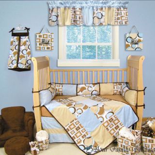   Dot Baby Boy Neutral Crib Nursery Blanket Bedding Bed Set