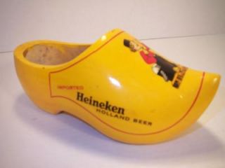 Collectible Heineken Holland Beer Wooden Clog Shoe
