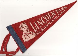   RIVER NEW BEDFORD DARTMOUTH WESTPORT, MA Vintage Lincoln Park Pennant