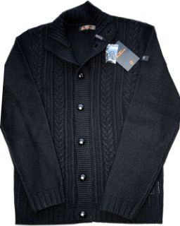 Ben Sherman Cardigan Black Sweater NWT Mens size M or L Knit Fort