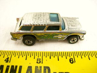 Hot Wheels Alive 55 Chevy Nomad Wagon Chrome Silver Flames 1969