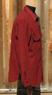 Vintage Woolrich Red Black Plaid Wool Shirt L XL C50