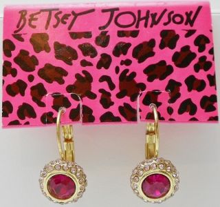 NWT Betsey Johnson Pink Iconic Drop Earrings