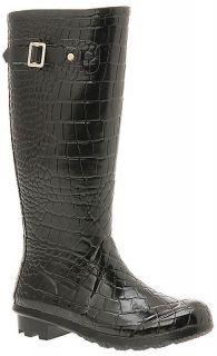 Womens Call It Spring Black Croc Begley Rain Boots Size 7 5 or 6 