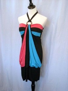   Plus Size Red Blue Black Halter Dress Tunic Top Womens Clothing