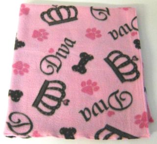 Pink Doggy Diva Pet Blanket   Handcrafted 30 x 34
