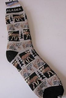 new alaska adult country moose plush socks 8 11 unisex