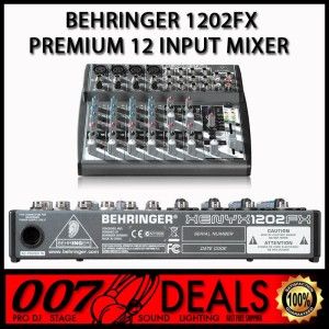 Behringer 1202FX Premium 12 Input 2 Bus Mixer Proffessional DJ Club 