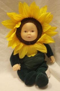 Anne Geddes Sunflower Baby Doll 9 Yellow Flower Stuffed Plush Doll 