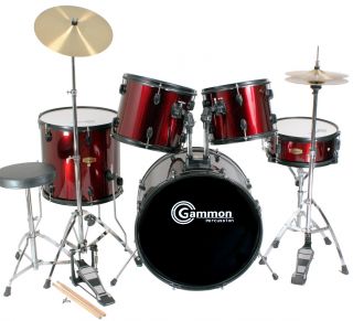 New Complete 5 Piece Adult Drum Set Cymbals Full Size