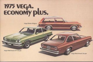 1975 75 Chevy Vega Wagon GT Coupe Post Card Brochure