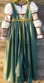 Handmade Renaissance Medieval Gown Dress and Chemise Sz 14 Top Quality 
