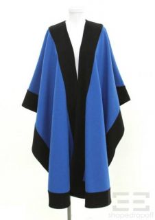 harve benard blue black wool full length cape coat