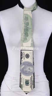 sette bello neck tie hundred dollar bill 100 % silk new description up 