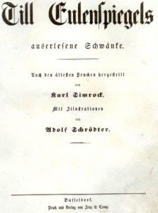 Till Eulenspiegel Folklore Chromolithograph  1856  TILL AT THE WINE 