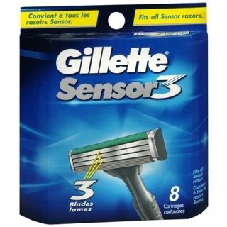 Gillette Sensor 3 Cartridges 8 Pack New Fits All Sensor Razors Sensor3 