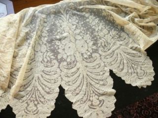 Gorgeous Antique Handmade French Lace Shawl Berthe