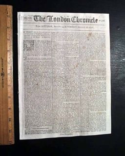 1778 Newspaper Benedict Arnold George Washington Revolutionary War 