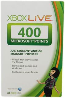 official 400 microsoft xbox 360 live points