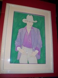 Roy Besser Sophisticated Cowgirl Painting on Paperboard