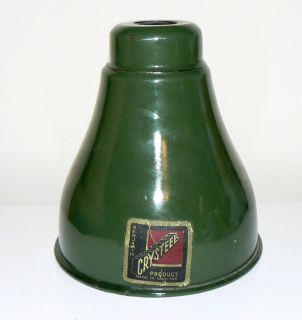    INDUSTRIAL ENAMEL LAMP SHADE GREEN WHITE A BENJAMIN CRYSTEEL PRODUCT