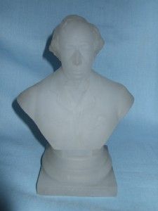 RARE Antique Frosted Glass Bust of Benjamin Disraeli
