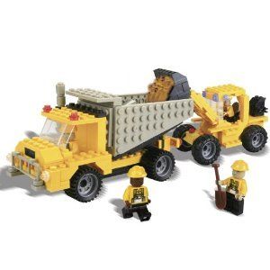 Best Lock Construction Toys 330pc Loader and Dump Truck