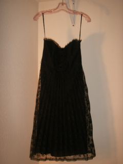 Betsey Johnson Black Victorian Strapless Lace Dress Size US 6 NWT