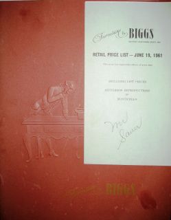 1962 BIGGS Handmade Reproductions Furniture PDF Catalog w Prices 