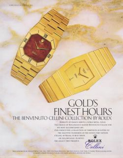 1980s Print Ad Rolex Watch Benvenuto Cellini