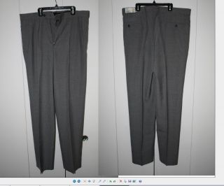 Berle Martin Gray Dress Pants Hemmed Wool and Polyester New with Tags 