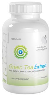 Bottle Green Tea Extract Free Radical Protection Polyphenols 90ct 
