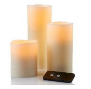 Nate Berkus Set of 3 Flameless Candles with Remote Honey