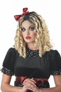 gothic scary freaky crazy doll adult girls costume wig time
