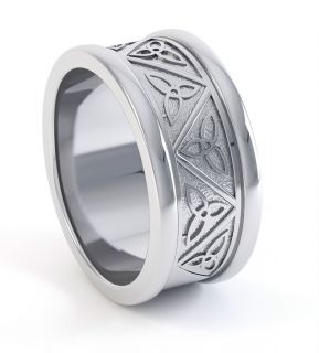   Silver Irish Handcrafted Celtic Trinity Knot Wedding Anniversary Ring