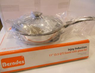 Berndes Injoy Induction 11 3 5qt Saute with Glass Lid