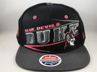 NCAA Duke Blue Devils Zephyr Flat Bill Snapback Hat Cap Zig Zag Pink 